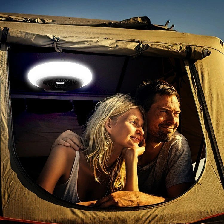 Camping Fan Light - It Is A Powerful Companion To Dispel The Stuffy Heat And Light Up The Night When Camping And Outdoor Adventures