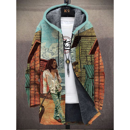 Fashion Digital Printing Fleece Padded Coat Jacket