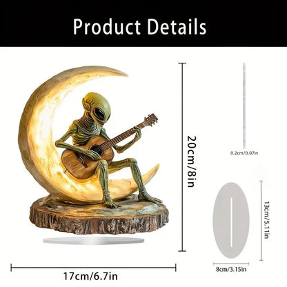 Alien Moon Guitarist Acrylic Home Office Decorations Ornaments